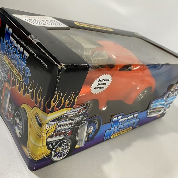 🆕️Vintage Muscle Machines 41 Willys Coupe Orange 1:18 Scale Steel Lines - Picture 5 of 9